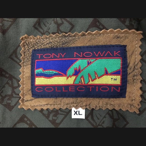 Tony Nowak Authentic Rare Brown Leather Jacket XL Made In USA - Picture 10 of 12